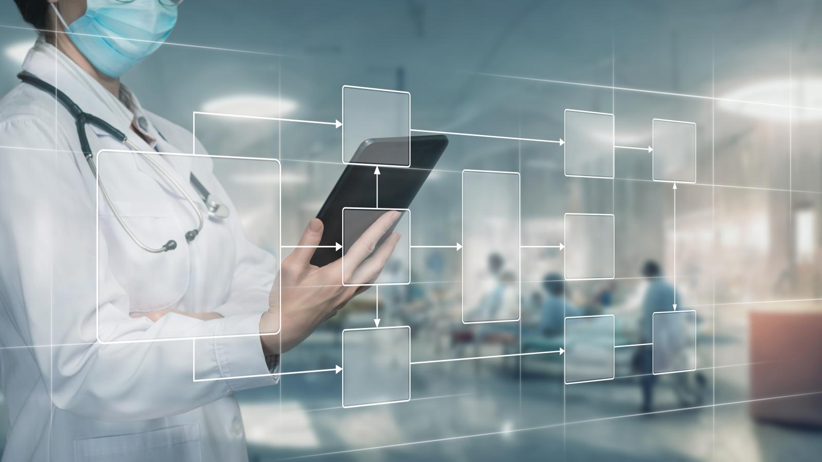 Image of Doctor accessing patient data